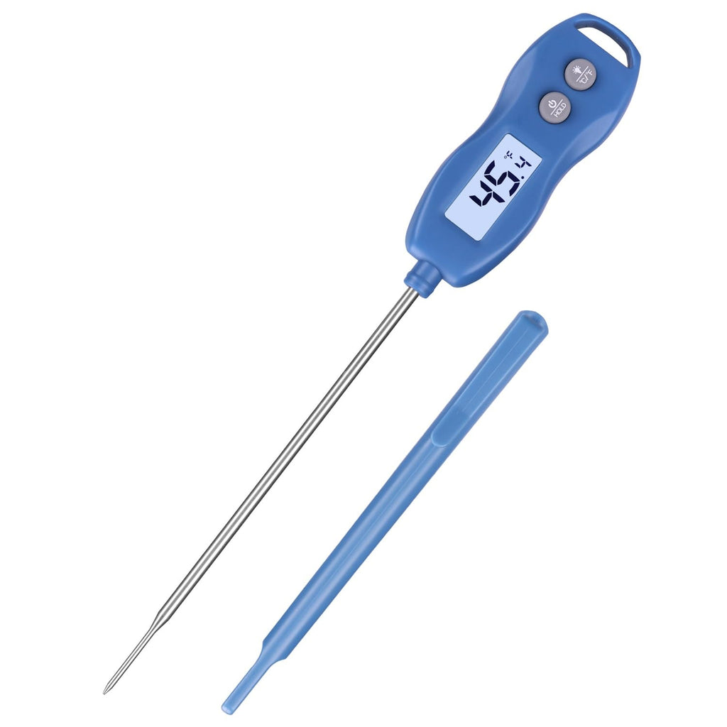 Digital Instant Read Meat Thermometer – Waterproof Food Thermometer with Backlit Display, BBQ Grill Thermometer for Grilling, Cooking, Smoker, Oven, Turkey, Beef, Chicken, Candy & Liquids, Kitchen Cooking Gadget