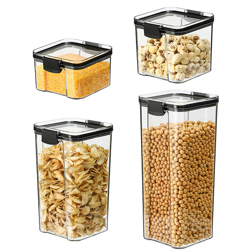 Moisture-Proof Clear Plastic Food Storage Container, Pantry Storage Canister for Rice, Pasta, Cereal, Flour, Sugar, Coffee, Tea, Beans, Snacks, Kitchen Organization & Pantry Essentials