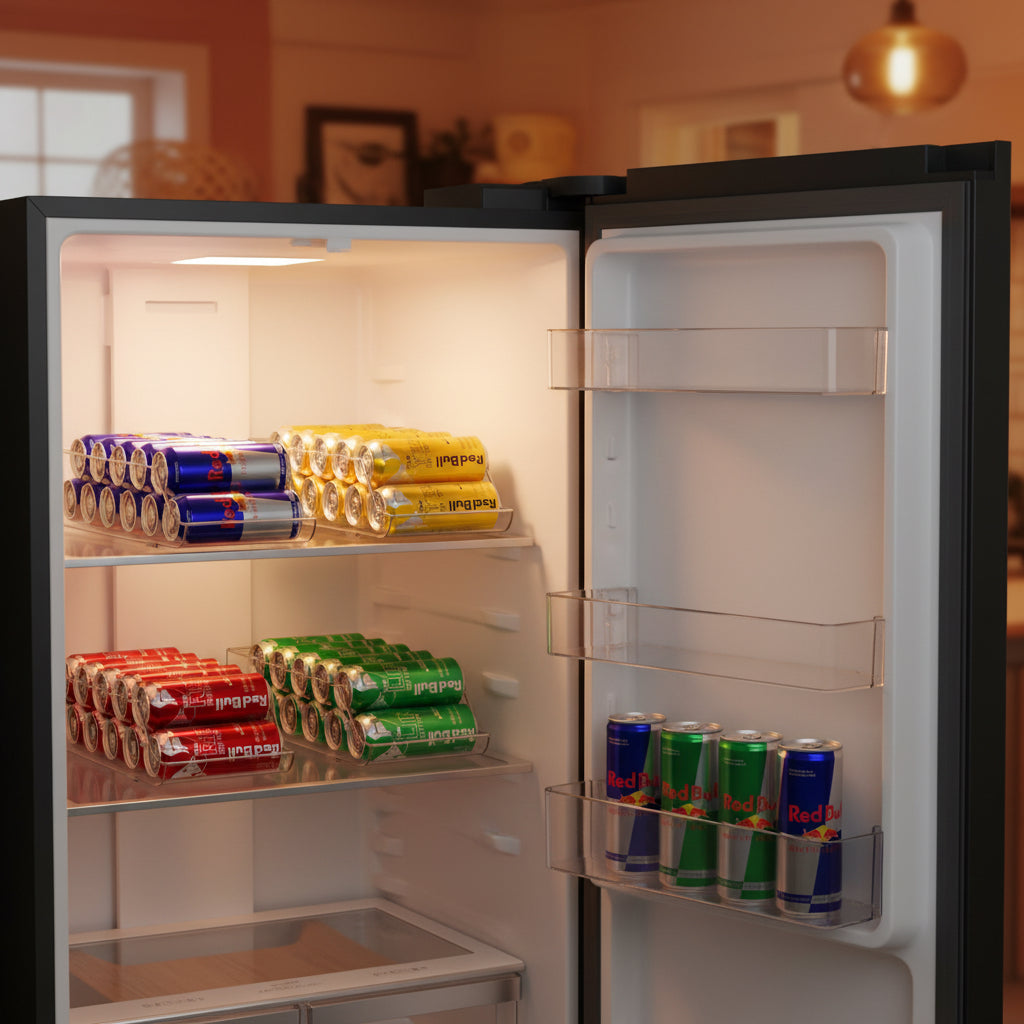 Slim Can Holder & Drink Dispenser for Fridge, Refrigerator Can Organizer, Beverage Storage Rack, Pantry Organization and Storage, Kitchen Organization, Refrigerator Organizer Bins, Soda Can Storage, Drink Organizer for Fridge