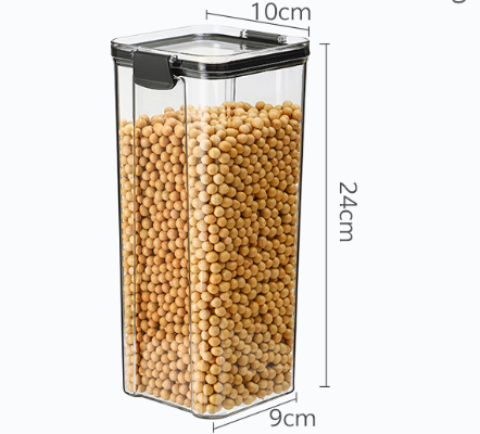 Moisture-Proof Clear Plastic Food Storage Container, Pantry Storage Canister for Rice, Pasta, Cereal, Flour, Sugar, Coffee, Tea, Beans, Snacks, Kitchen Organization & Pantry Essentials