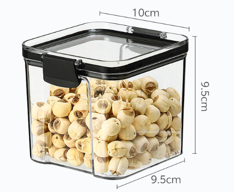 Moisture-Proof Clear Plastic Food Storage Container, Pantry Storage Canister for Rice, Pasta, Cereal, Flour, Sugar, Coffee, Tea, Beans, Snacks, Kitchen Organization & Pantry Essentials