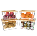Storage Bins with Lids – Stackable Kitchen Pantry Storage Containers, Front-Opening Produce Storage Bins for Potatoes, Onions, Garlic, Fruits & Vegetables, Kitchen Organizer, Pantry Organization & Food Storage