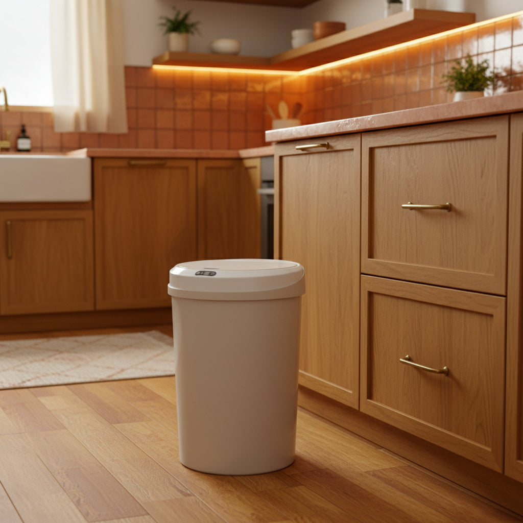 Smart Touchless Trash Can with Motion Sensor – Automatic Garbage Can with Lid, Hands-Free Kitchen Trash Bin, Odor-Control Waste Basket for Bathroom, Bedroom, Office, Laundry Room & Home, Modern Home Organization